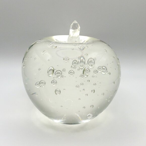 EXQUISITE Crystal Art Glass Apple Paperweight Large Weighty Collector's Gift - Picture 5 of 5